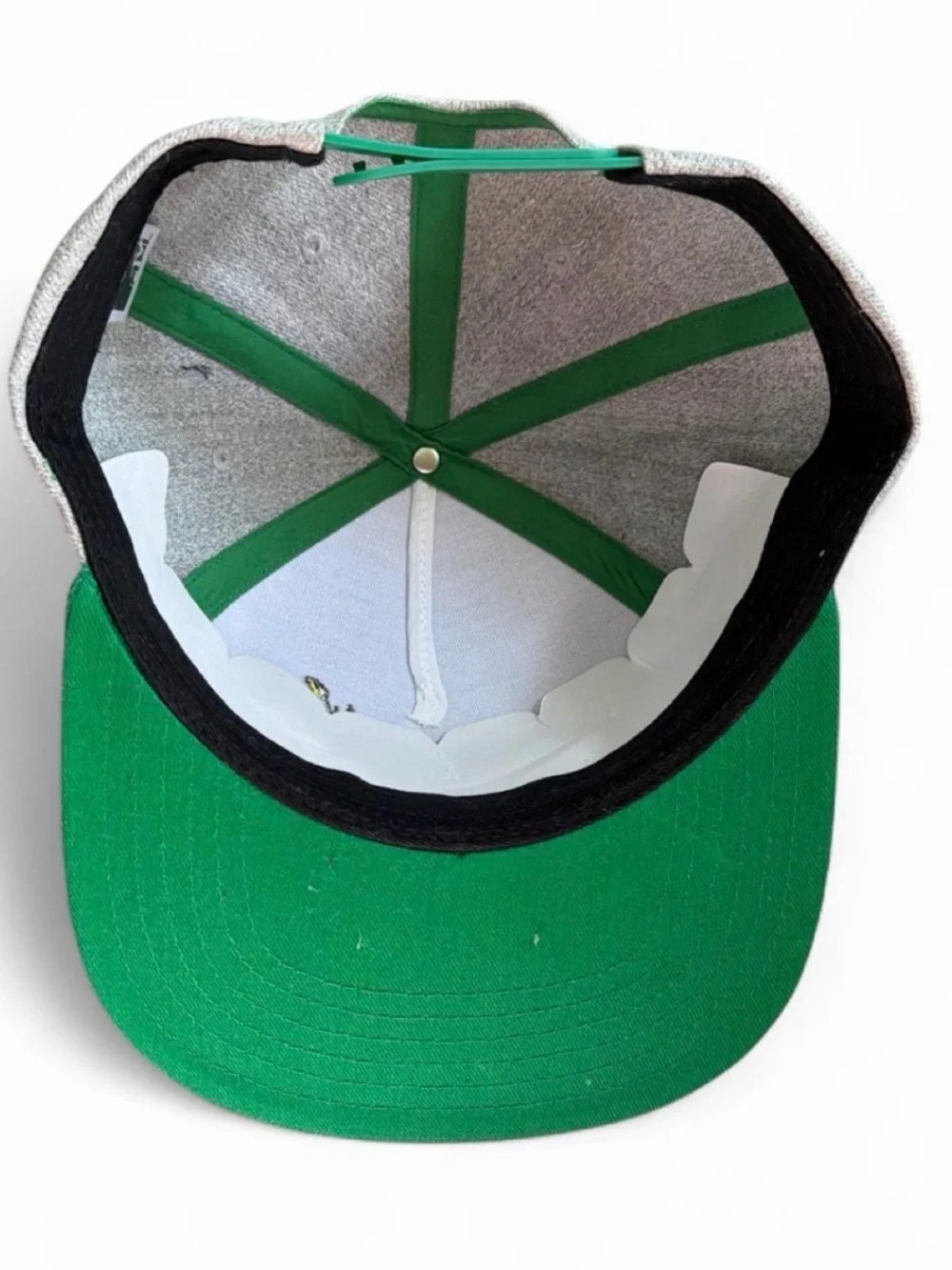 MTV Gray Cap with Green Brim and Multicolor Embroidered Logo